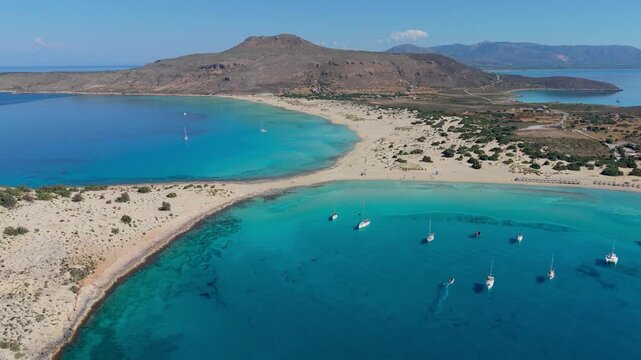 Simos Beach, located on the stunning island of Elafonisos Greece, offers crystal-clear waters and soft sandy shores. Experience sunbathing, swimming, and exploring this picturesque paradise.