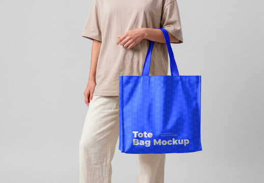 Tote Bag Mockup Held by Woman