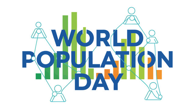 World Population Day Graphic: An infographic visually represents World Population Day with stylized figures connected by lines.