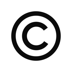 Fototapeta premium Copyright Symbol Icon for Intellectual Property Rights Notification and Legal Ownership Declaration on Creative and Digital Works