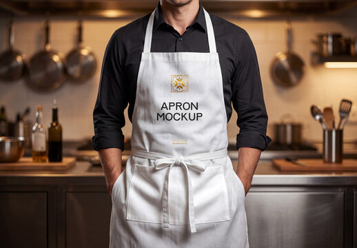 Realistic Kitchen Apron Mockup