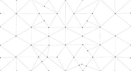 Obraz premium Abstract Geometric Network Pattern with Dots and Lines on White Background