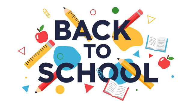 Back to School Celebration: A vibrant illustration brimming with educational elements and cheerful designs announces the joyous return to school, inspiring learning and new beginnings.