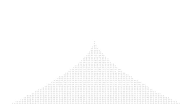 Abstract pyramid of digital code on white background, binary data, technology concept