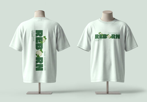 T-Shirt Front and Back Mockup Set