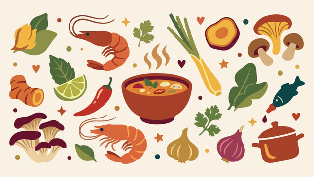 Fresh shrimp soup bowl, organic vegetable broth, healthy meal ingredients, savory asian cuisine, delicious seafood dinner, culinary kitchen pattern, warm nourishing food, home cooked dish
soup, shrimp