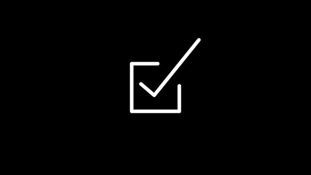 Checkmark Icons Progressing From Empty To Completed On Black Background