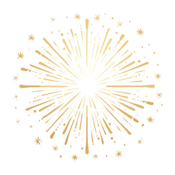 Minimalist gold firework burst illustration