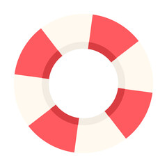 Flat lifebuoy icon representing water safety and rescue equipment for beaches and pools. © Rio