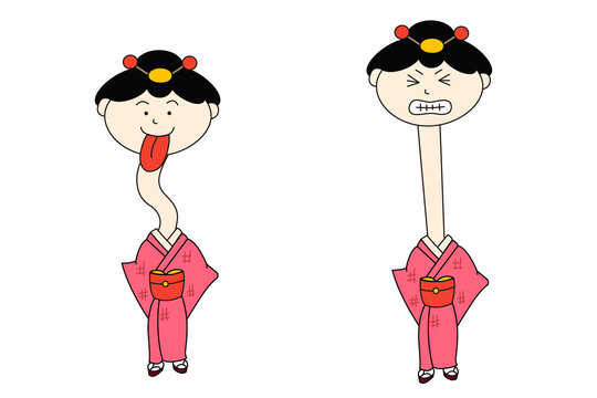 ろくろ首のイラストセット