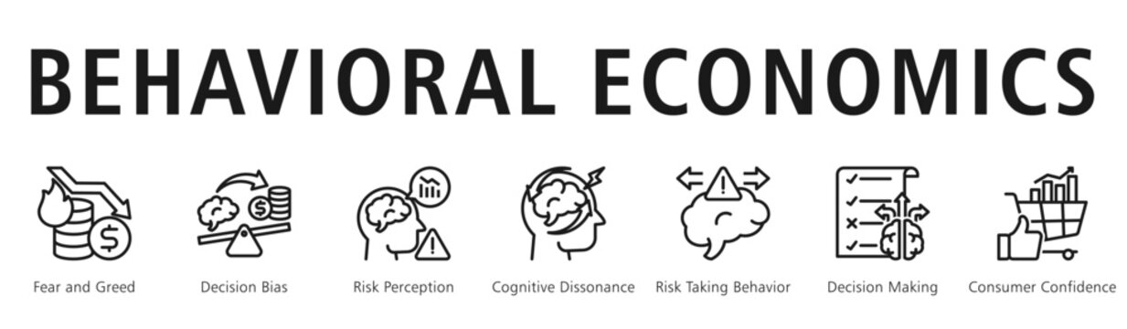 Behavioral Economics Web Banner  icon vector illustration concept