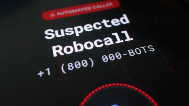 Close-up phone scam call. Spam call. Fraud.