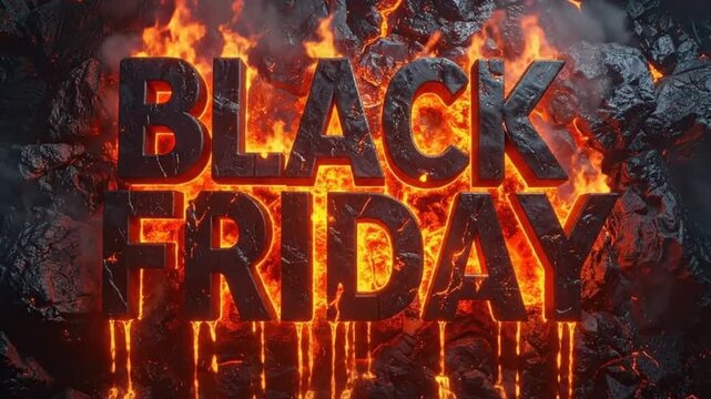 Bold metallic letters set against a background of intense fire