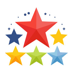Fototapeta premium Five Stars Flat Design Icon