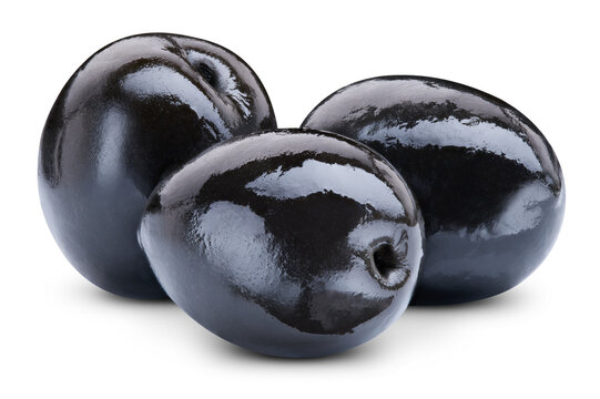 Black olives isolated on white background