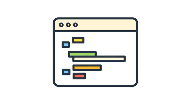 Colorful abstract code lines in browser window