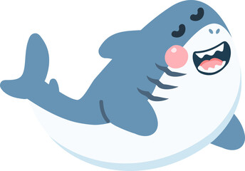 Fototapeta premium Friendly Cartoon Shark Vector Illustration