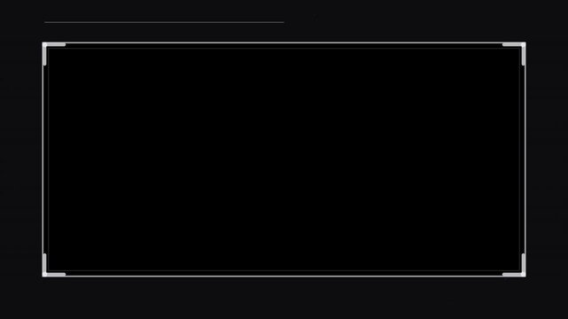 Minimal monochrome corporate livestream animated video frame overlay with clean thin borders