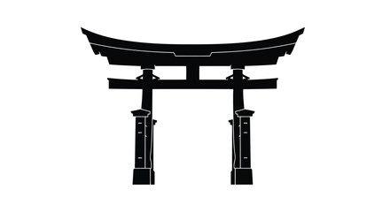 Black japanese torii gate icon © SanjidaSultana