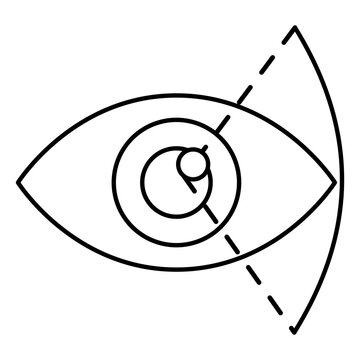 Visual pathfinding eye tracking and focus scanning line icon editable stroke