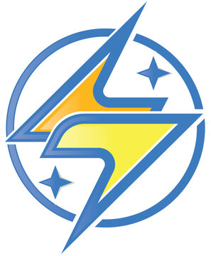 Modern abstract logo featuring a dynamic solar-inspired monogram within a circular frame, combining geometric shapes, energy symbolism, innovation, sustainability, and technology branding.