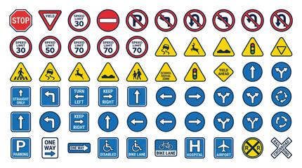 Collection of Road Signs and Traffic Signals © Yunan