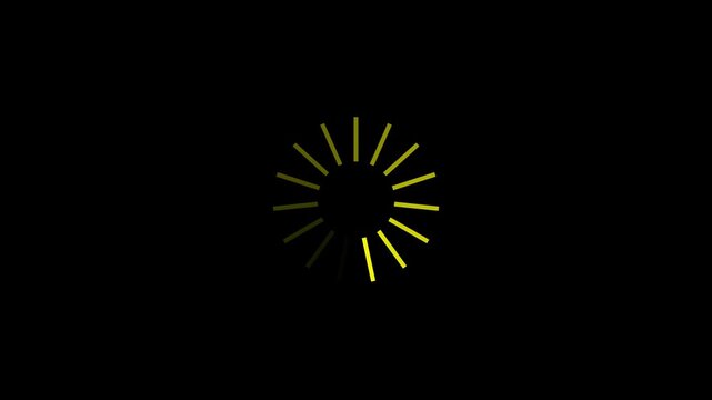 Animated spinning waiting icon animation on black background. animated circle loading gif video icon.