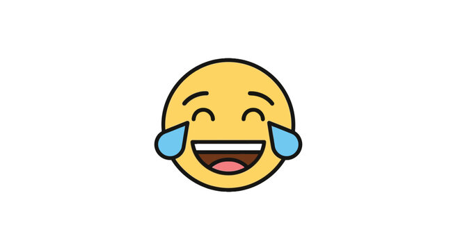Laughing face with tears of joy emoji with closed eyes