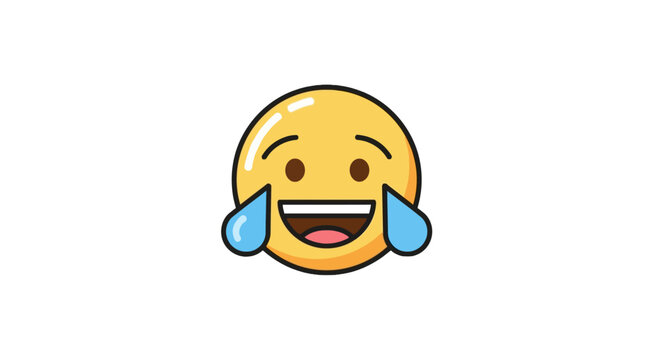 Laughing face with tears of joy emoji with open eyes