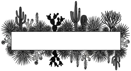 Desert cactus border frame © Jerin