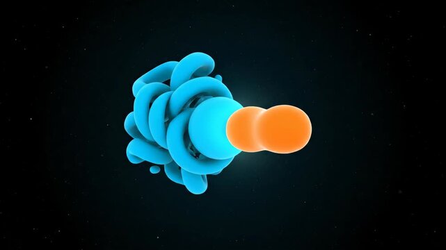 3D Animation: Enzyme-Substrate Complex Formation and Catalysis in Dark Space Background