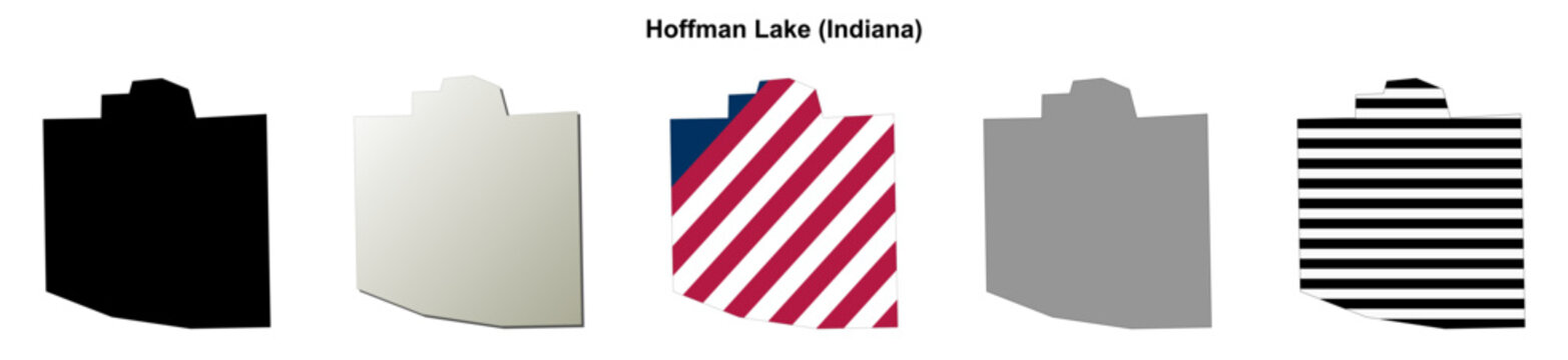 Hoffman Lake (Indiana) blank outline map set