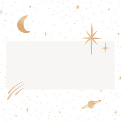 Celestial doodle frame, crescent moon background © Rawpixel.com