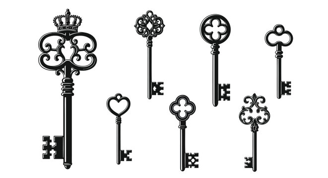 Vintage antique keys set