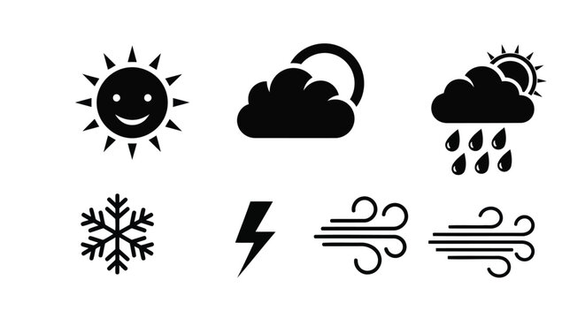 Weather forecast icons set