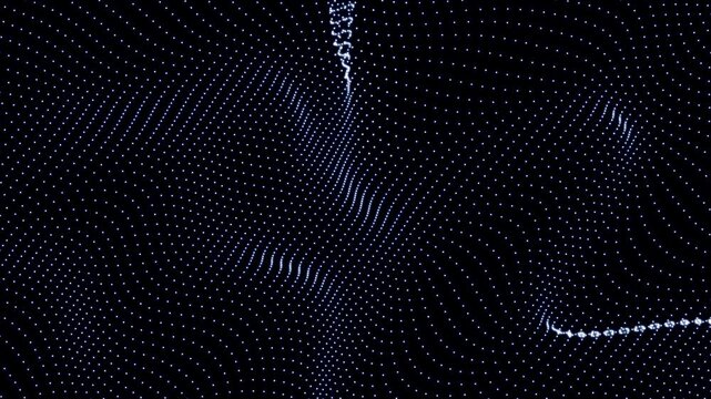 Stark white cosmic dust particles drift and cluster into luminous stellar rings against a deep black space void template