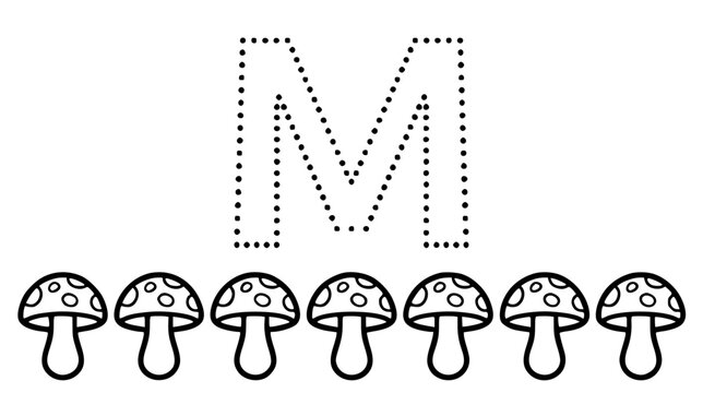 Trace over and colour in the mushroom