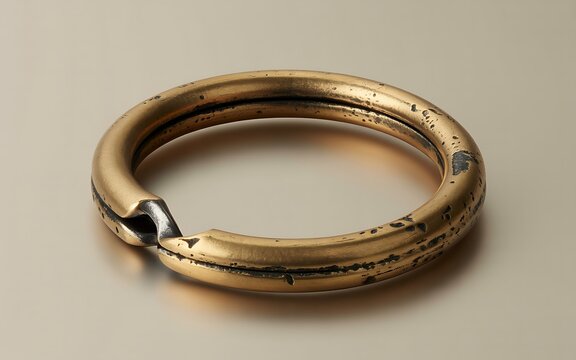 Aged Bronze Ring Keyring Accessory Vintage Brass Hardware Torc Bracelet Photo