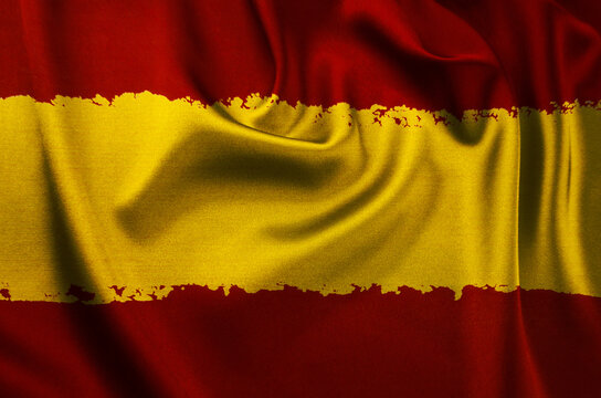 Spain flag waving in the wind
