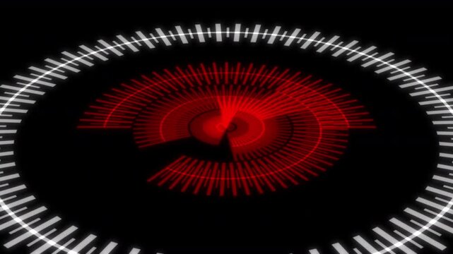 3D HUD Circle Speedometer X60 Degrees M Red Animation Loop