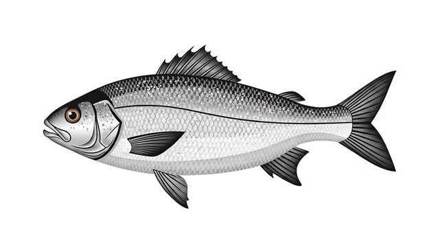 Herring fish illustration isolated on white background