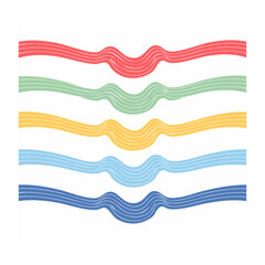 Naklejka premium Set of Colorful Wavy Lines Vector Graphic