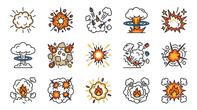 Explosion and Impact Illustration Set