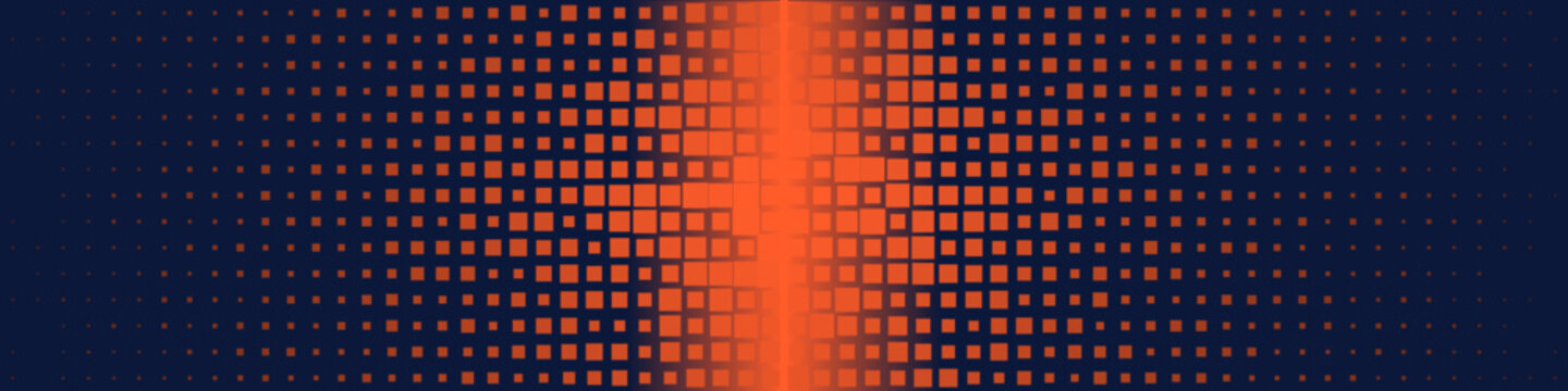 Abstract Geometric Pattern with Red Pixelated Halftone Gradient and Dark Blue Background Design