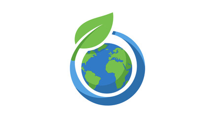 Obraz premium A stylized graphic icon representing global environmental sustainability and nature
