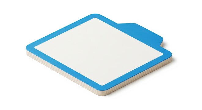 Blue and white square wooden coaster isolated on white background