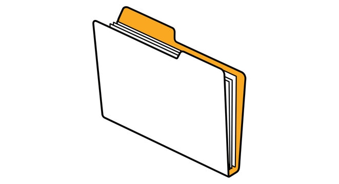 Yellow tabbed file folder for document storage and archive management in a clean office layout with a simple structural design.
