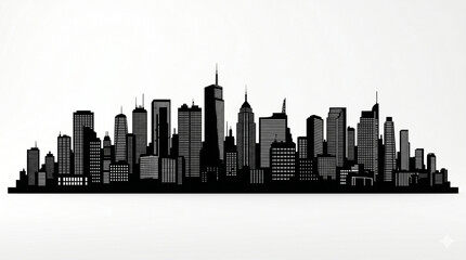 Obraz premium Black city skyline silhouette