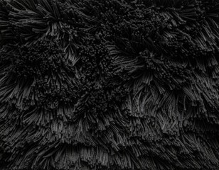 Fototapeta premium Closeup of plush, dark gray shag fabric with individual fibers