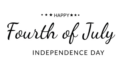 Fototapeta premium Happy Fourth of July Independence Day Typography Vector Illustration with Elegant Handwritten Lettering Patriotic Holiday Design